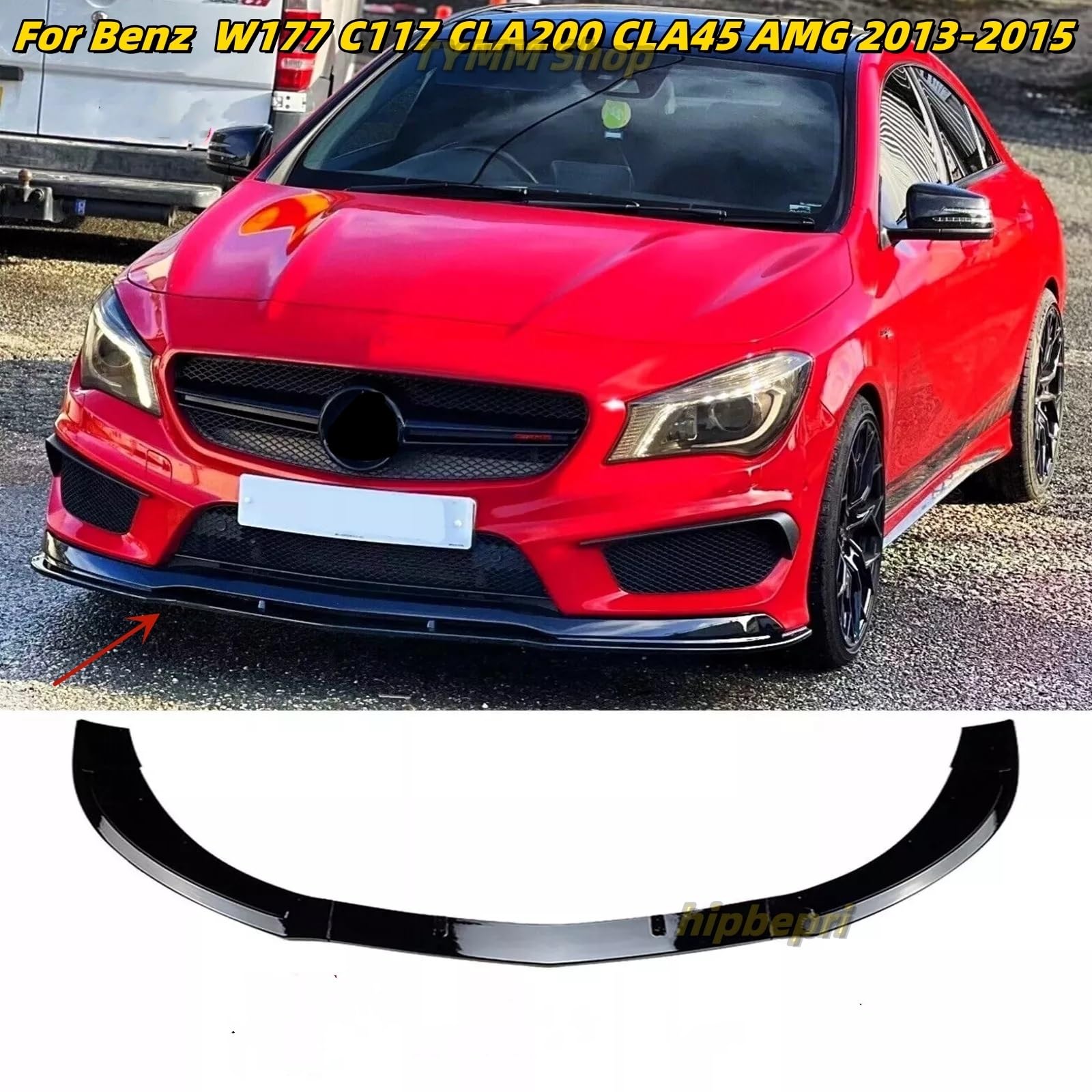 Uniwersalny spoiler Do Benz CLA Class C117 W117 CLA45 AMG | 2013-2015 3Pcs Line Przedni Dokładka przedniego zderzaka