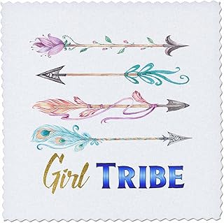 3D Rose Pretty Watercolor Tribal Arrows with Girl Tribe Square 14 by 14 Inch Quilt, 14 x 14
