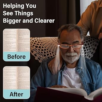 Rechargeable Magnifying Glasses Reading Glasses with Light Bright LED Reader Lighted Magnifying Eyewear for Women Men
