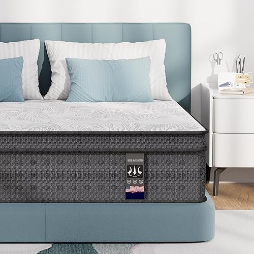 Miniatura 13 de Colchón tamaño King, colchones de espuma viscoelástica de gel refrescante de 10 pulgadas, funda extraíble lavable, colchón King en una caja,