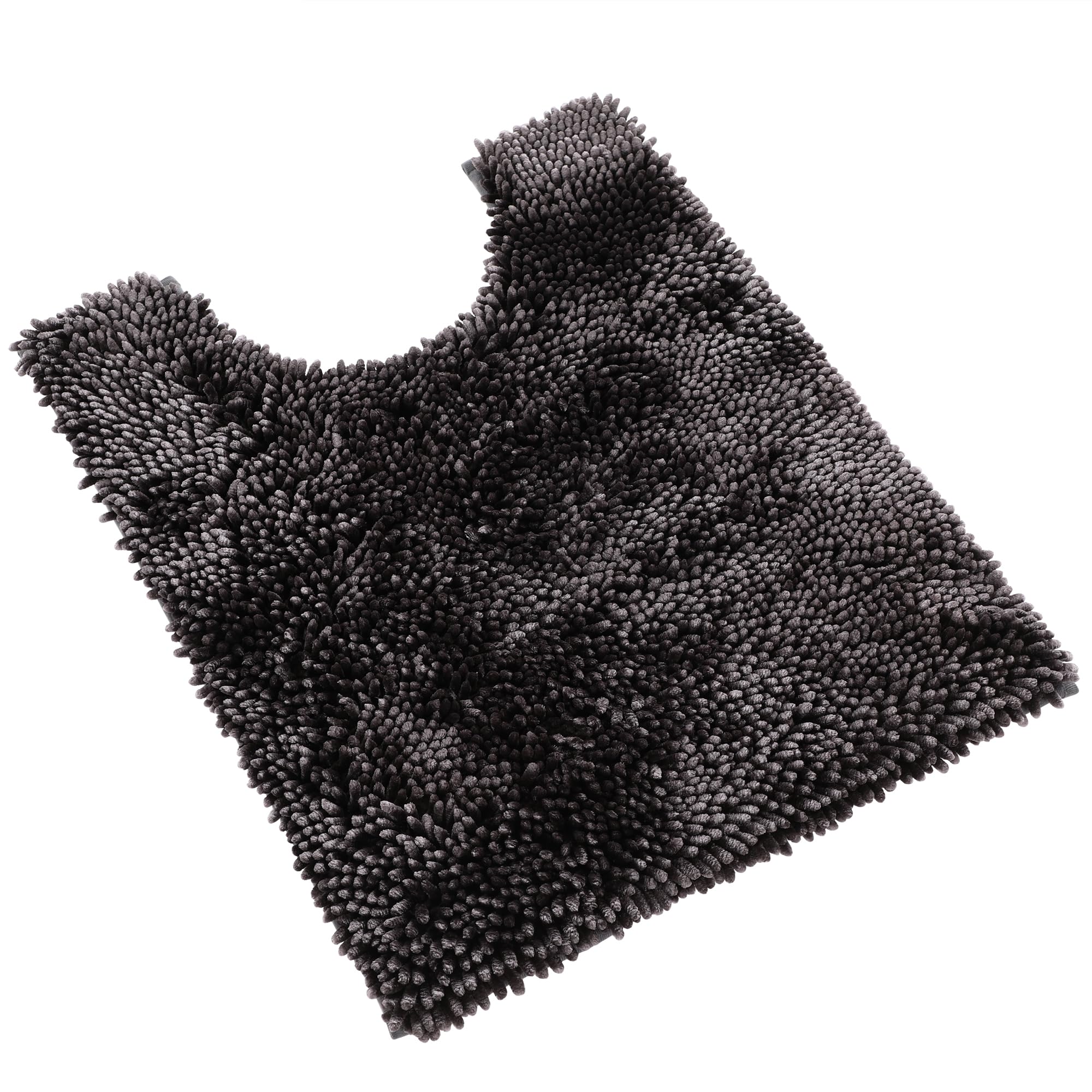 YimobraToilet Rugs U Shaped Washable, Soft Comfortable Toilet Mat for Bathroom Floor, Non-Slip Contour Bathroom Rugs for Toilet, Fluffy, Thick, Dry Quickly Absorbent Water, 24.4 x 20.4, Dark Grey