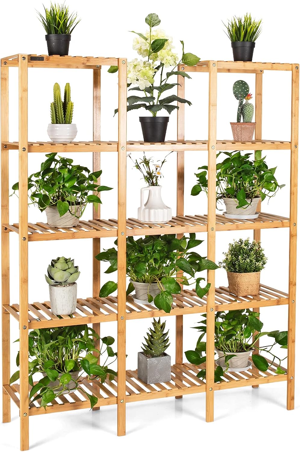 Exclusive Discount 50% Price Costway Bamboo Utility Shelf Bathroom Rack Plant Display Stand 5-Tier Storage Organizer Rack Cube W/Several Cell Closet Storage Cabinet (12-Pots) 🛒 Flash Sale Costway Bamboo Utility Shelf Bathroom Rack Plant Display Stand 5-Tier Storage Organizer Rack Cube W/Several Cell Closet Storage Cabinet (12-Pots)