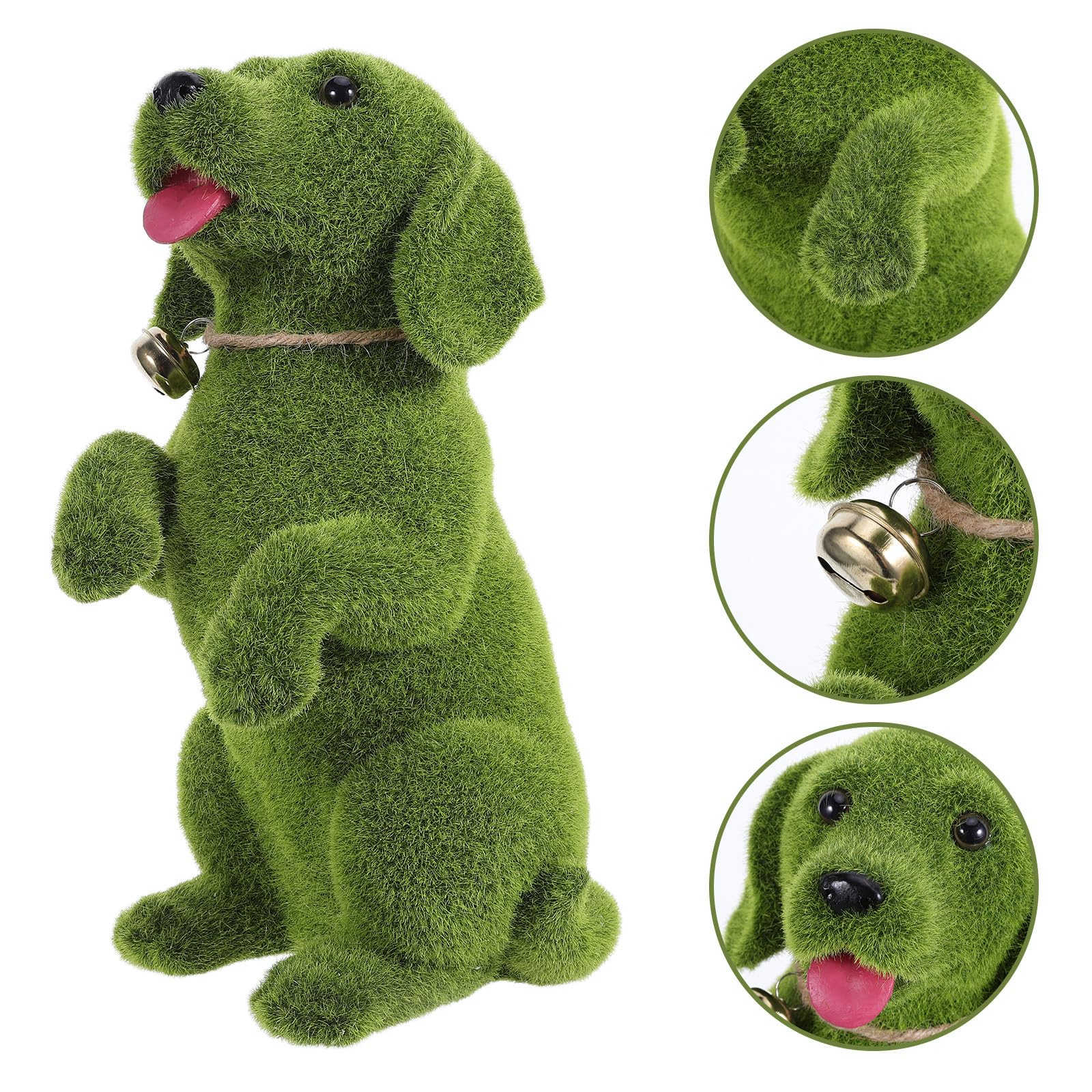 GALPADA Statuetta Cane da Giardino Verde in Resina Campanello