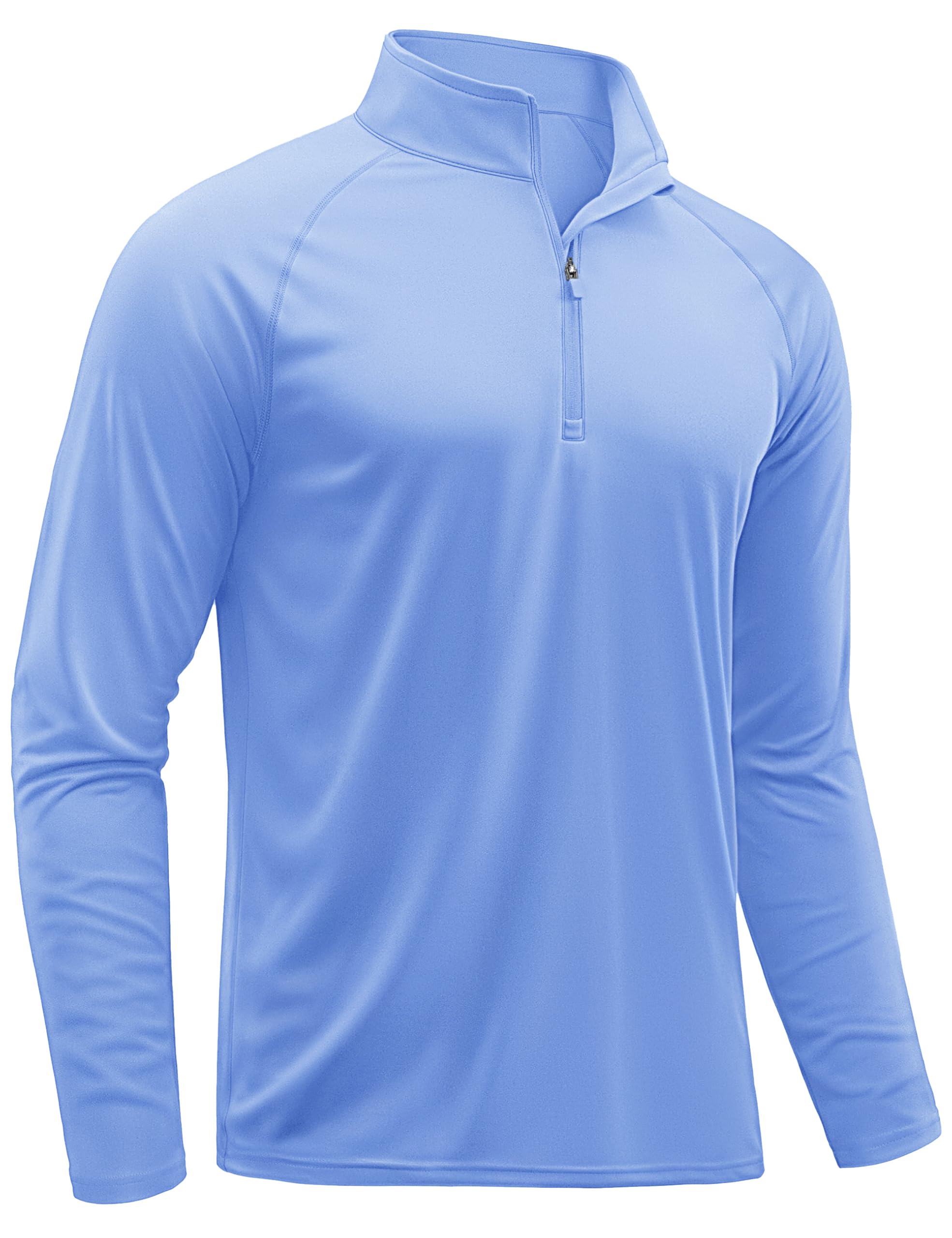 TACVASEN Men's Long Sleeve Athletic Shirts 1/4 Pullover Zip Sun Protection Rash Guard UPF 50+ Outdoor Running T-Shirts