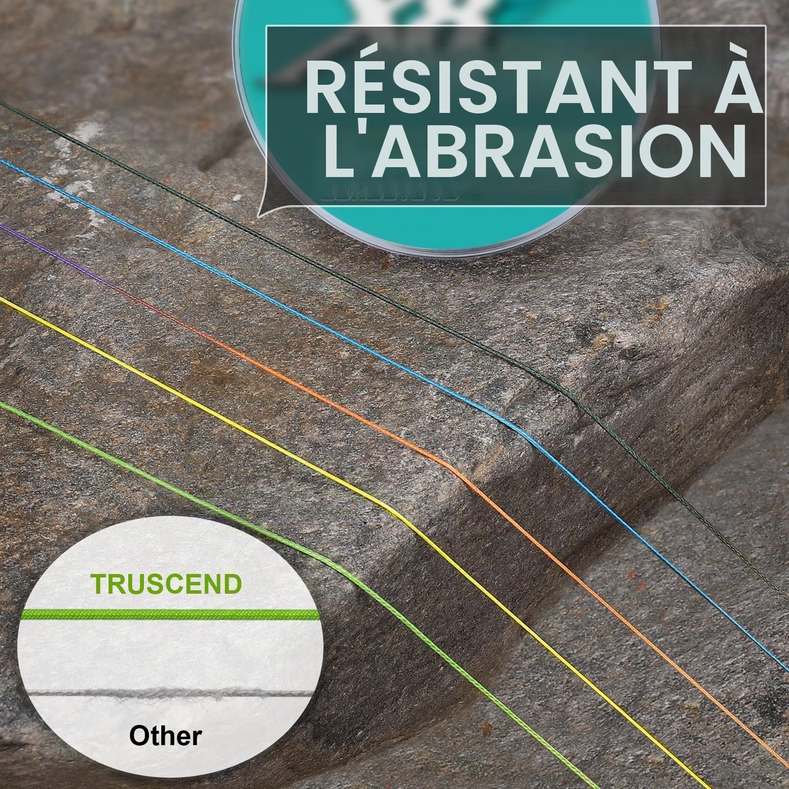 TRUSCEND Ligne de Pêche Tressée X8, Fil PE Résistant et Durable, Ultra Fin et Fluide pour Lancer Parfait, Matériel de Pêche en Eau Douce Indispensable, Cadeau pour Homme