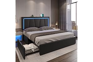 Dictac Queen LED Bed Frame: A Sleep Oasis with Style and Storage