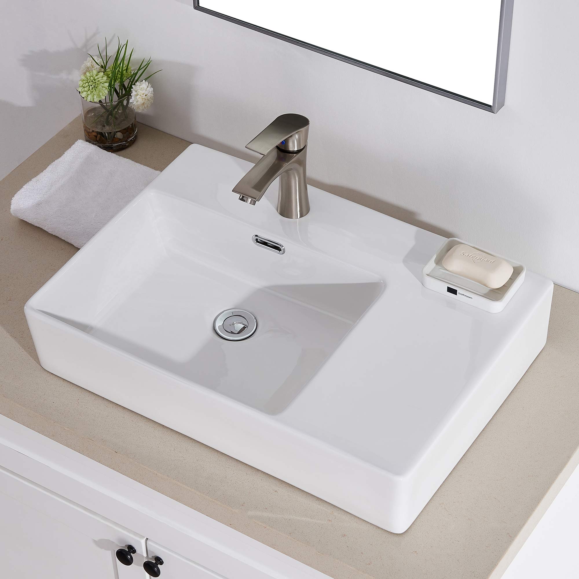 Buy Bathroom Sink,White Wall Mounted Sink,Rectangle Wall Mount Bathroom