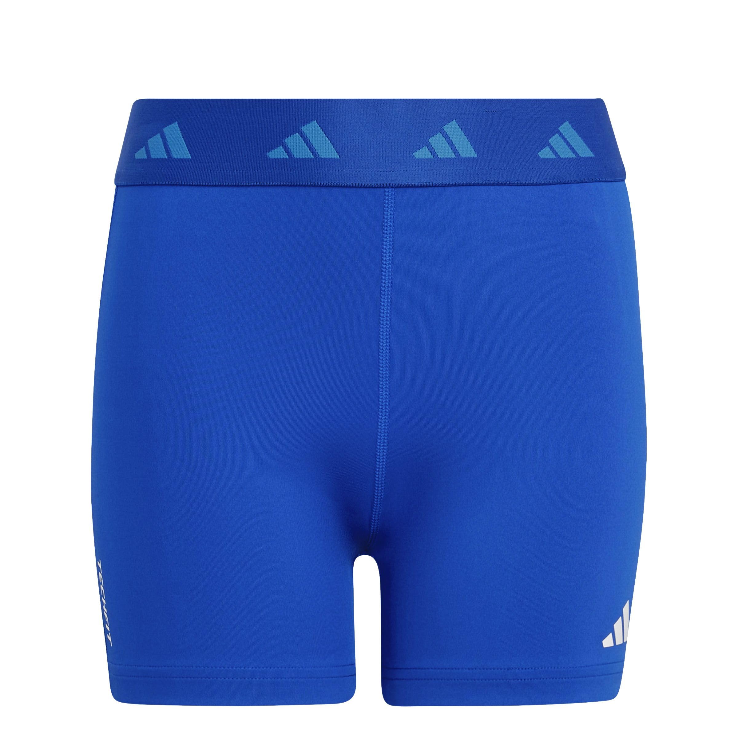 adidas Girl's TECHFIT SHORT LEGGINGS, team royal blue/bright royal/white, 13-14 Years