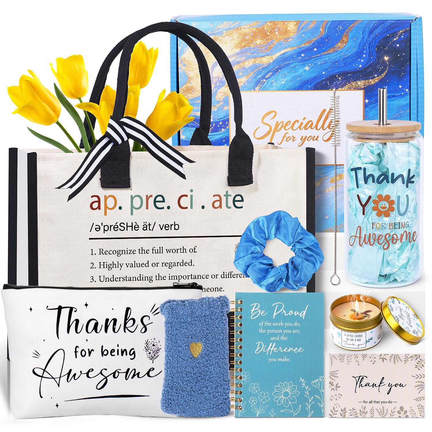 Thank You Gifts For Women, Administrative Professional Day Gifts, Employee & Teachers Appreciation Present, Thank You Gift Basket For Dental Assistant, Principal, Secretary, Social Worker, Coworker