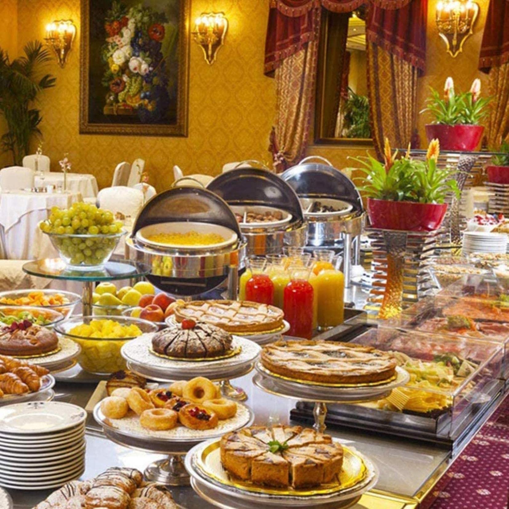 Edelstahl-Chafing-Dish-Sets, 6-teiliges Chafing-Dish-Set zum Speisenwärmen für Buffets, rundes Chafing-Dish-Set zum Warmhalten von Speisen auf dem Tisch, für Bu
