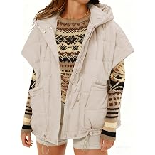 Zhiyouni Womens Oversized Puffer Vest Hooded Quilted Jacket