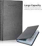Professional Business Card Book Holder Organizer, 300 Card Capacity Card Binder PU Leather Name Card Credit Cards Booklet