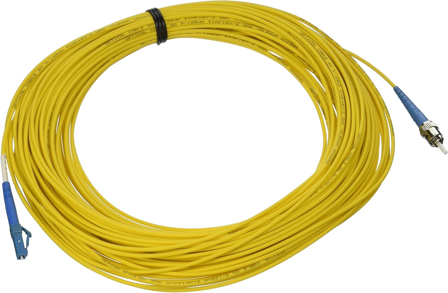 C2G/Cables to Go 37927 LC-ST 9/125 OS1 Simplex Single-Mode Fiber Optic Cable - Plenum CMP-Rated, Yellow (9.84 Feet/ 3 Meter)