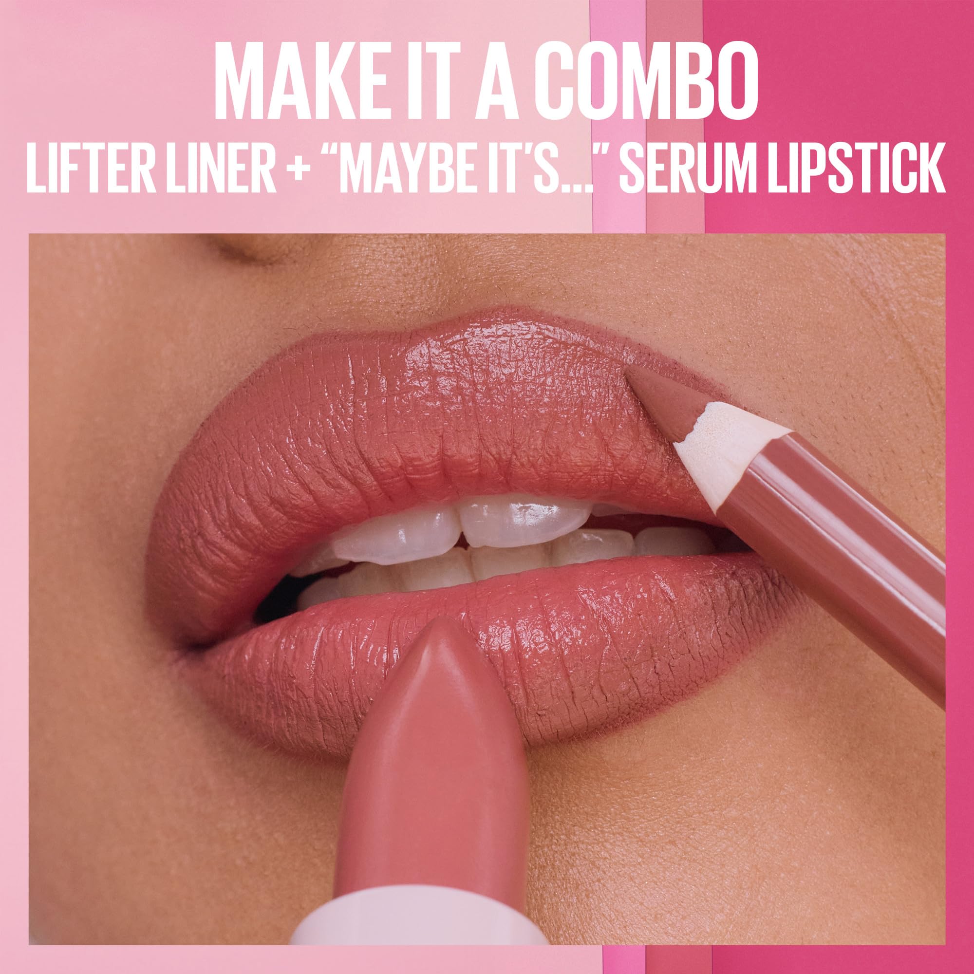 MAYBELLINE Slip On Serum Lipstick, Hydrating Lip Makeup with 8HRs of Lip Plumping Moisture with Hyaluronic Acid + Oil Blend, Maybe It's... (Terracotta Rose Nude Matte) — view 3