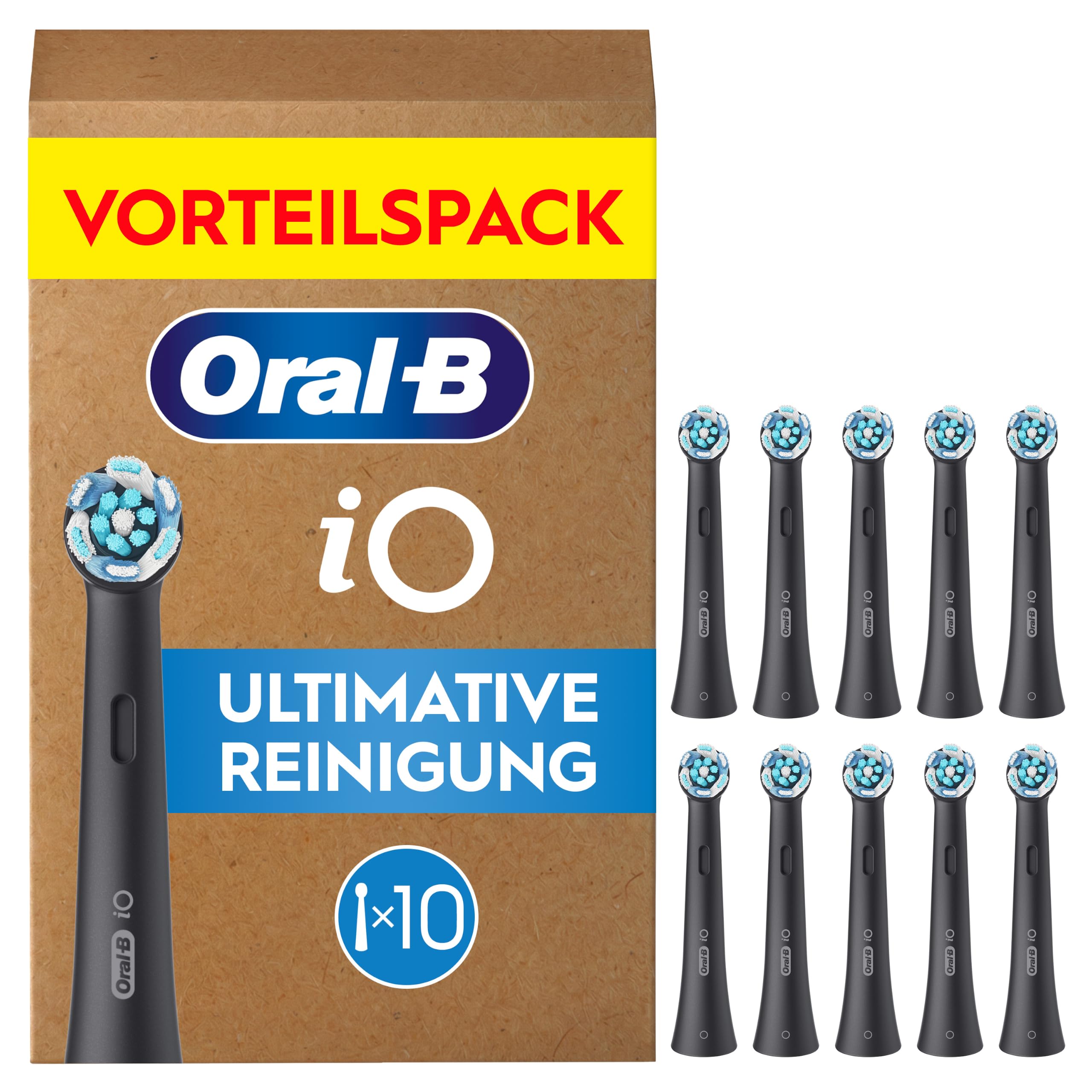 Oral-B iO Aufsteckbürsten Ultimative Reinigung, Schwarz, 10 Stück
