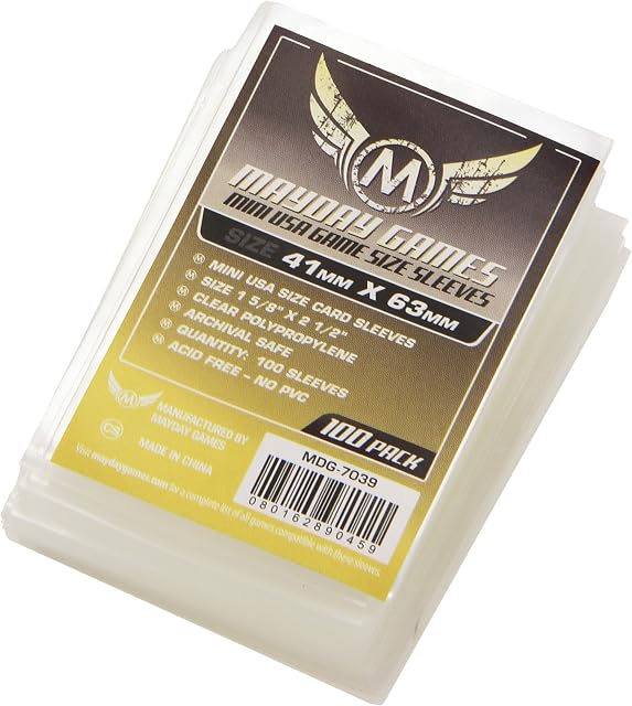 Mayday Games 41 x 63 mm SLEEVES Mini USA Card Game (Pack of 100)