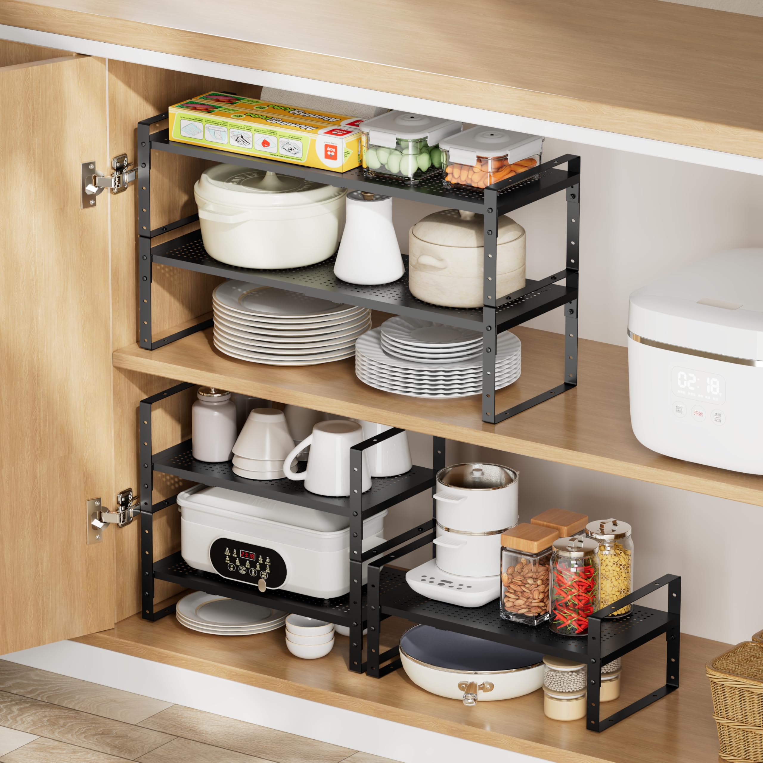Zapatero de metal multifuncional, ahorra espacio, perfecto para entrada, armario, baño, etc. - Resistente y duradero, alta capacidad de peso (2 paquetes/negro/mediano)