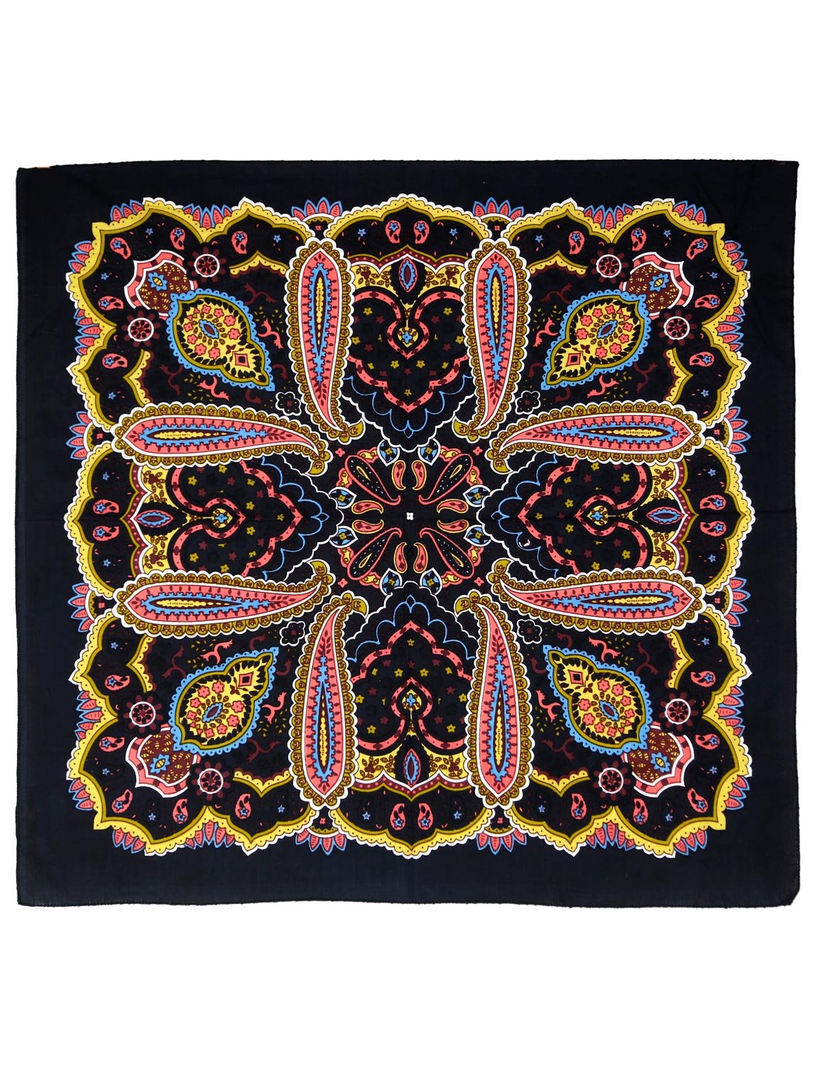 Sunshine Joy Paisley Hippie Bandana 22x22 Inches