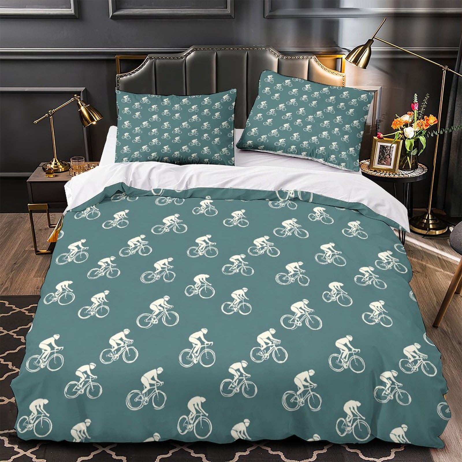 Housse de couette cybernétique 3D parure de lit futuriste crâne