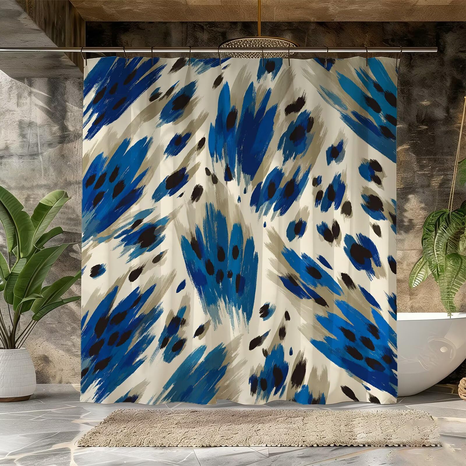 Zasłona prysznicowa 200 x 220 cm, wodoodporna, szybkoschnąca, nadająca się do prania, tkanina poliestrowa, bardzo długa, obciążona obszycie z 12 haczykami, dekoracja łazienki, prezenty dla kobiet