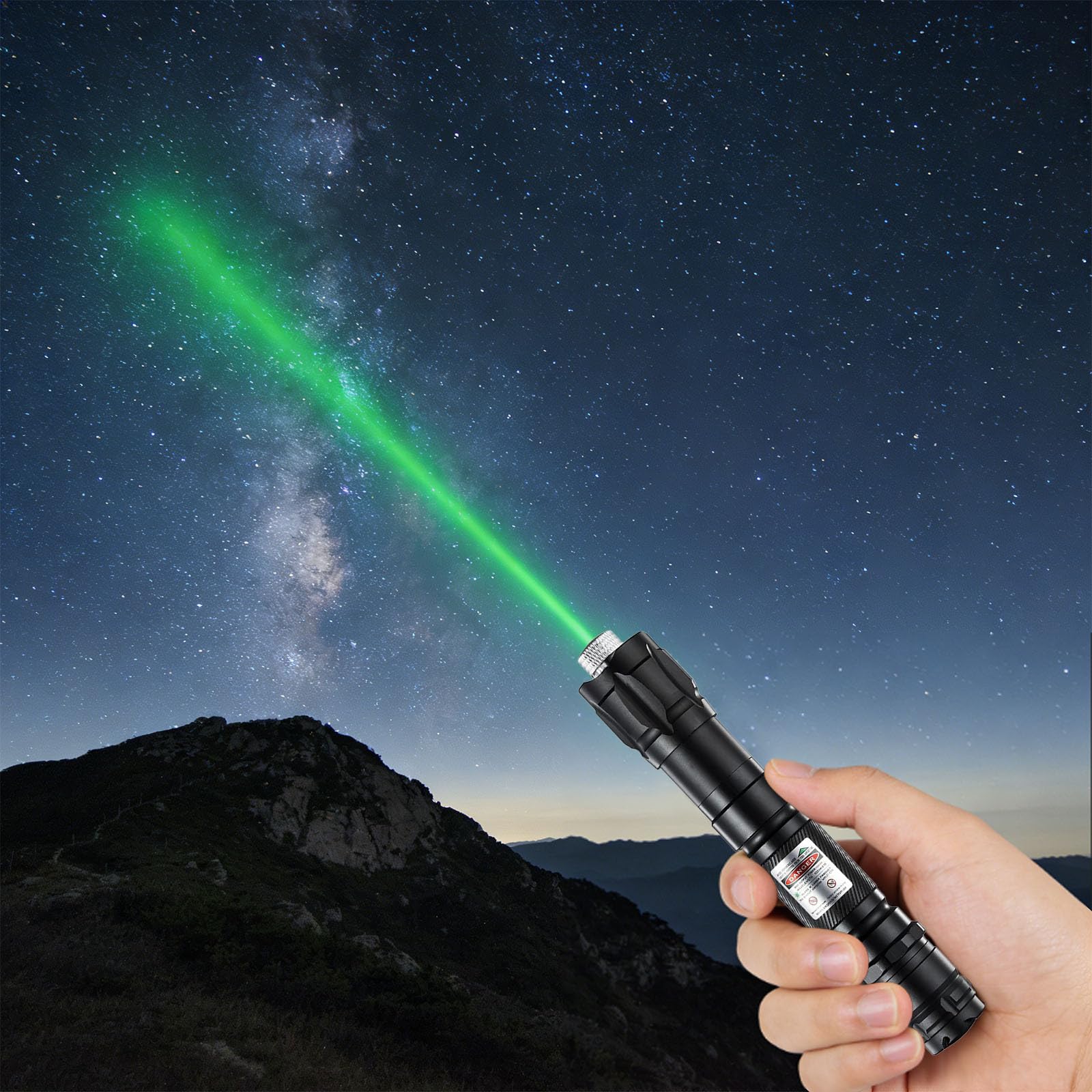 4000 Ultra-High Lumens Iaser with Rechargeable Set, Aluminum Alloy with One Character Cross 1 Electric 1 Charging Rack, 5 Modes for Outdoor and Emergency Use (Green) — view 6