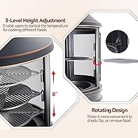 Vista 3 de Fogata de metal para exteriores para quemar leña, chimenea de 24 pulgadas con bandeja de parrilla ajustable, puerta mosquitera y póquer de fuego