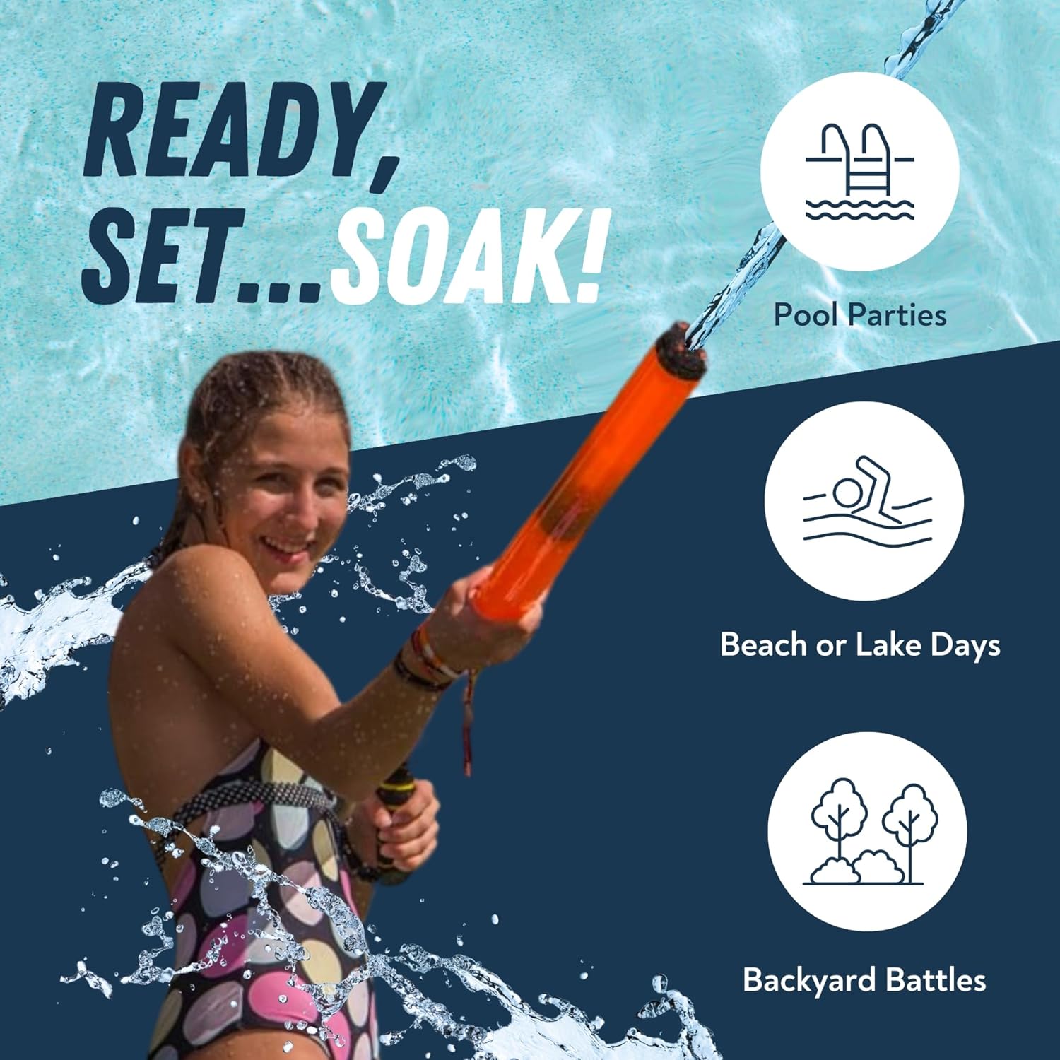 Stream Machine TL-600 Water Blaster – 17” Medium-Range Pump Action Water Gun – Shoots Up to 70ft – Durable Outdoor Pool, Beach & Lake Toy – Ages 8+ – Colors May Vary – Bonus Switch Game Included image 3 of 9 B0FCJ2DQXP