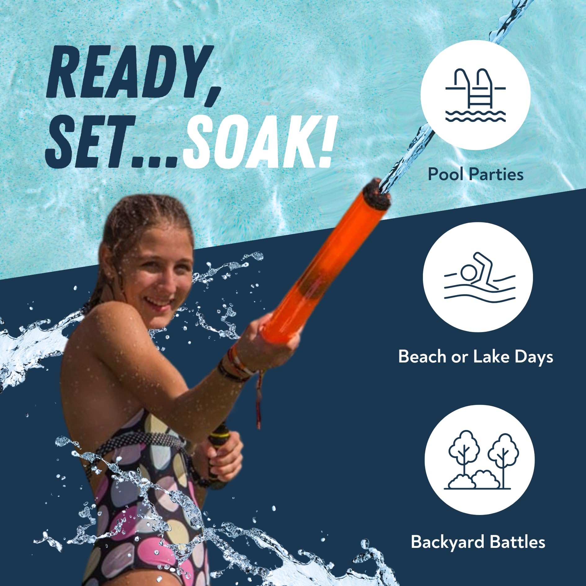 Stream Machine TL-750 Water Blaster 2-Pack – 22” High-Powered Pump Action Water Guns – Shoots Up to 70 Feet – Durable Outdoor Toys for Pool, Beach, Lake, and Backyard Fun – Ages 8+ – Colors Vary