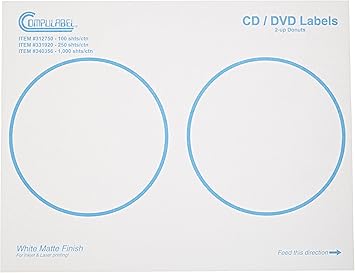 Amazon.com : Compulabel CD/DVD Labels for Laser and Inkjet ...