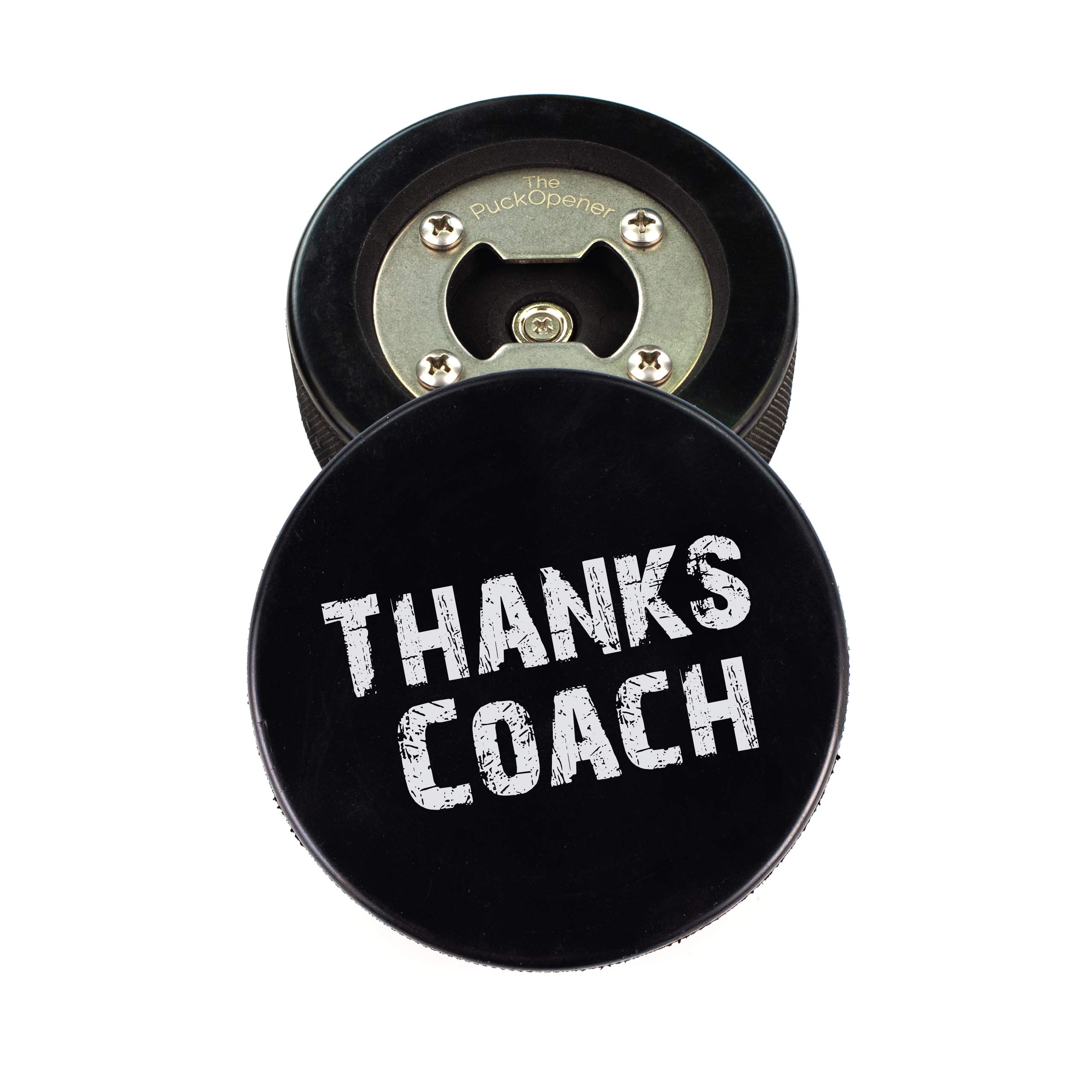 Hockey Puck Bottle Opener Best Coach Printed Gift Personalized Puck- Official Size-Thanks Coach,Team Custom Design Real Hockey Puck Gift