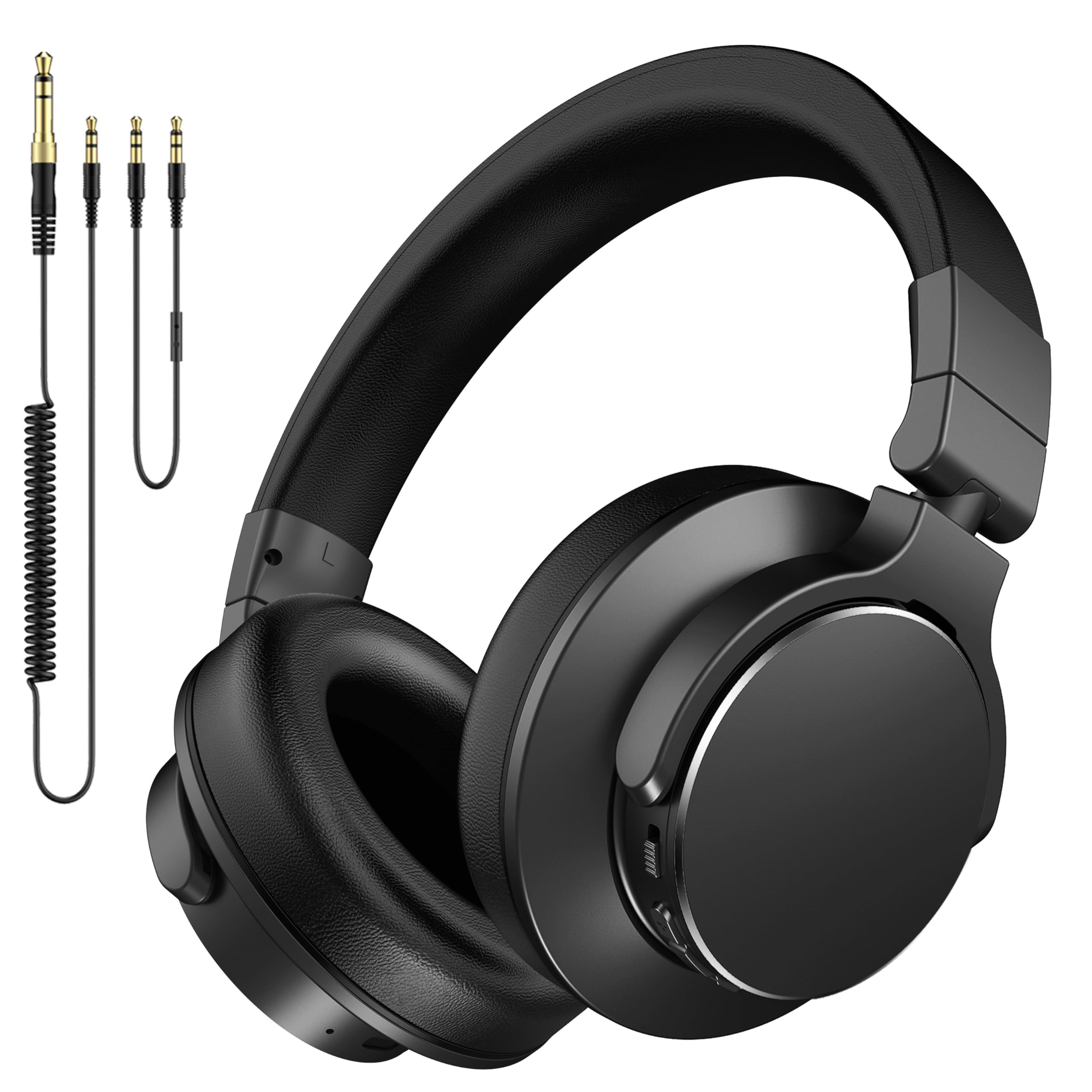 syndesmos Professionelle Studio Kopfhörer, Over Ear Kopfhörer mit Kabel, 6.35 & 3.5mm Klinke, 50mm Treiber, DJ & Monitoring Kopfhörer, DJ Headphones für Studio, Podcast, Handy, PC, E-Drum Gitarre