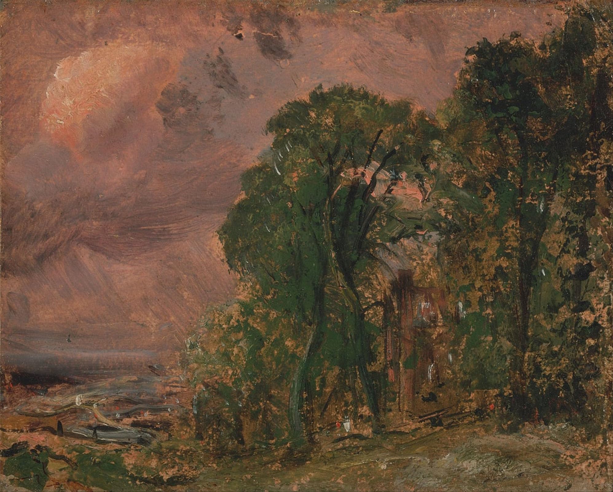 ARTXLXXBN Famous Art Print Poster Vintage Wall Art a View At Hampstead with Stormy Weather by John Constable Canvas Art Poster for Home Decor 60x90cm