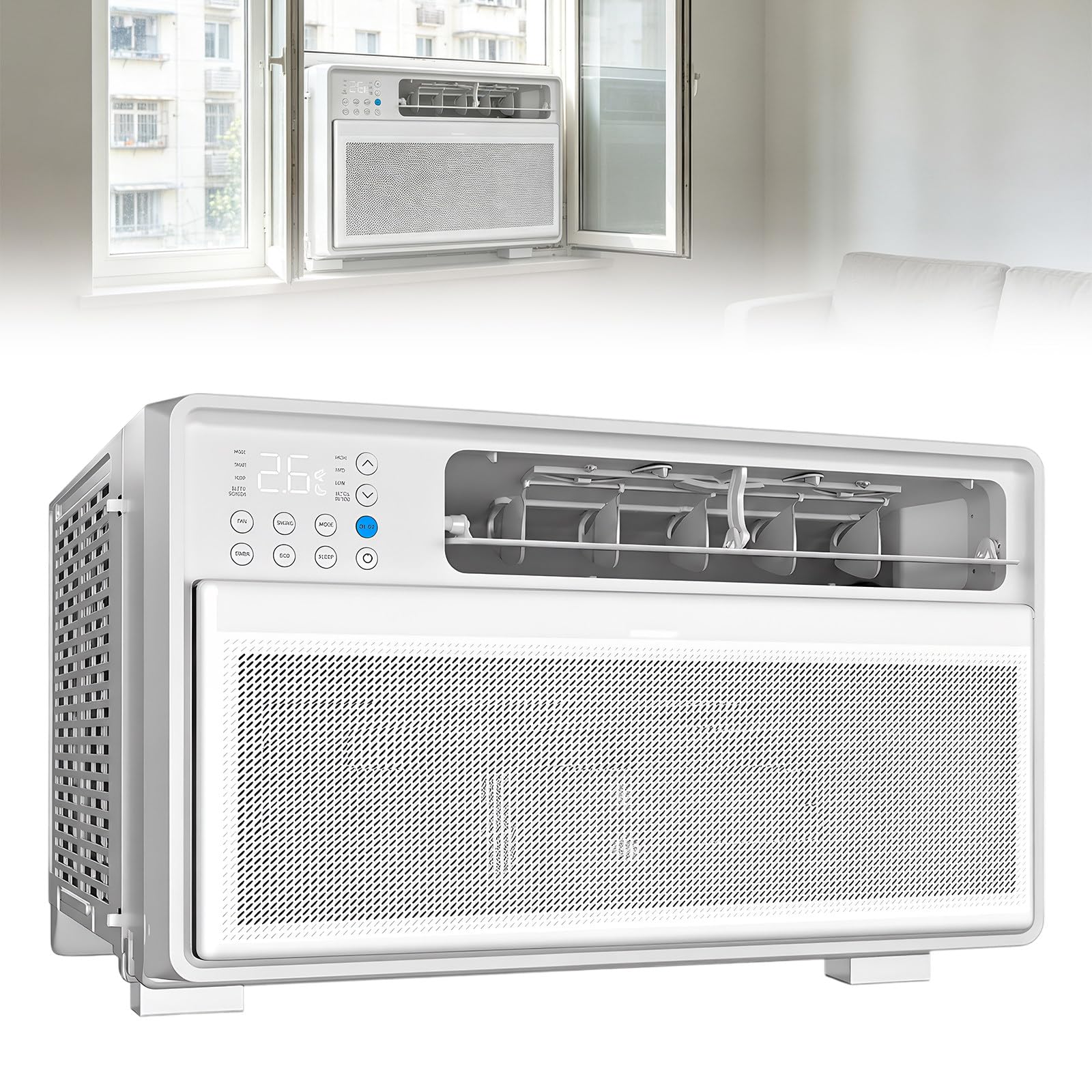 Wangyingxu 9000 Btu Energy Saving, Window Mounted Air Conditioners, Inverter Air Conditioner, Cools up to 200 Sq. Ft, Three Cooling Modes, for Bedrooms, Home Offices and Study Rooms
