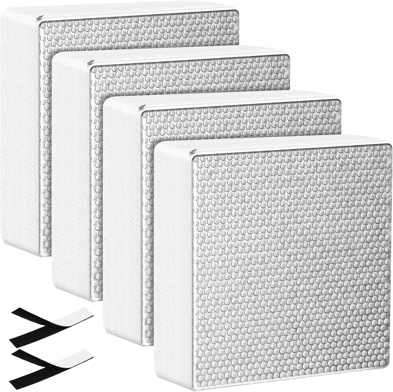 4 Pcs RV Skylight Insulator RV window Vent Insulator cover Waterproof with Reflective Surface and Hook and Loop Fastener Skylight Shade Energy Savings Sunroof for Shower (14″x14″x3″)