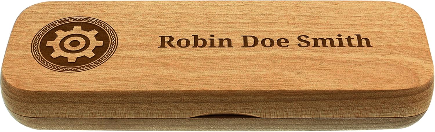Engineer Gifts Custom Name Gifts for Engineers Personalized Engraved Bamboo Wood Gift Pen Case Set
