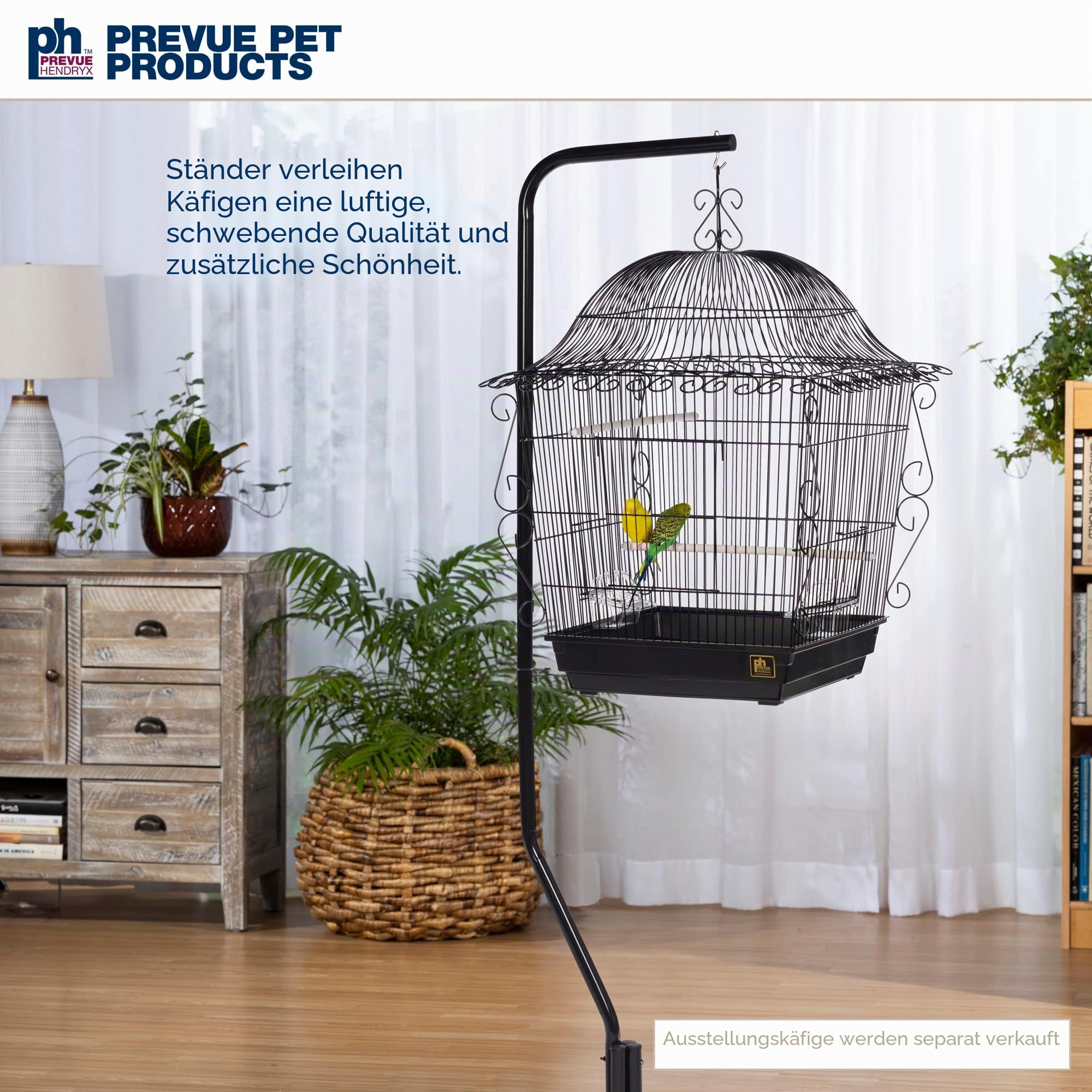 Prevue Pet Products Stahlrohr zum Aufhängen Vogelkäfig Ständer 1780 schwarz, 24 von 24 von 152,4 cm