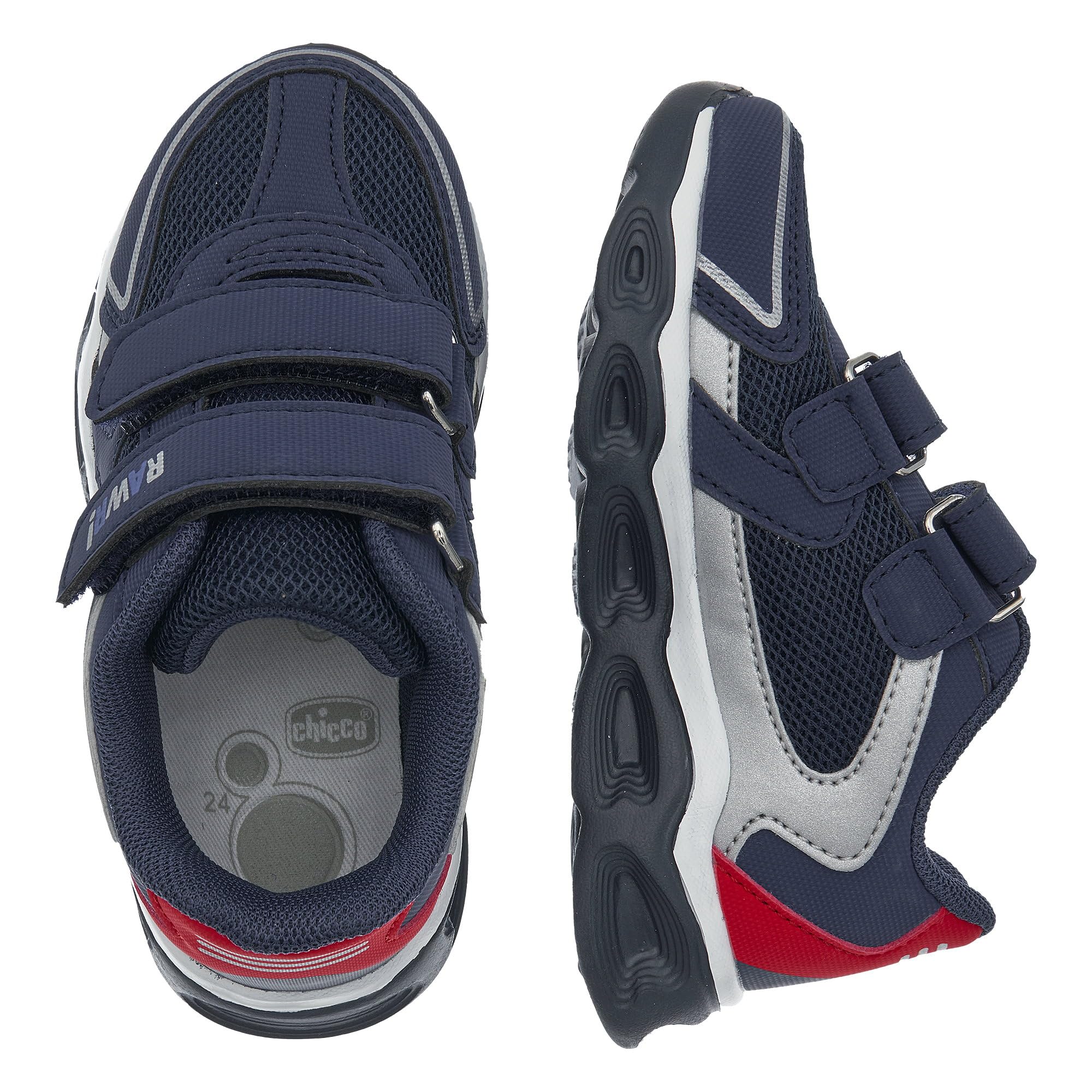 Chicco Sneakers con Luci nella Suola e Doppio Velcro, Confortevoli, Leggere, Flessibili e Traspiranti, Sneaker Unisex-Bambini e Ragazzi