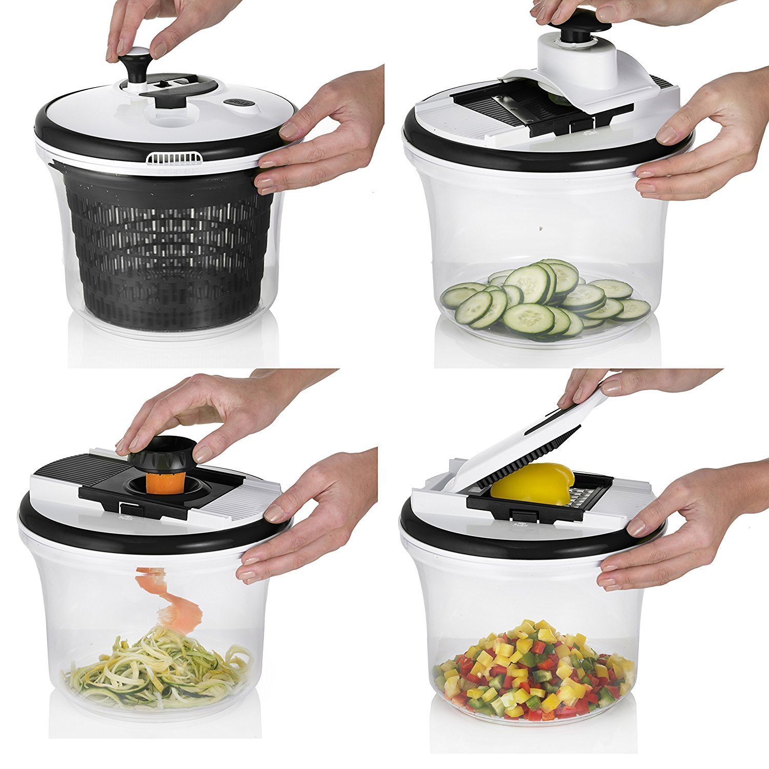 Mueller Large 5L Salad Spinner Vegetable Washer with Bowl, AntiWobble