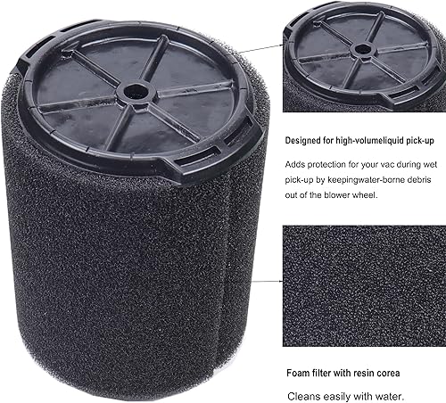 Miniatura 4 de VF7000 Filtros de repuesto compatibles con Ridgid Wet Pickup Only Vac Filter para aspiradoras Ridgid de 5 a 20 galones en húmedoseco y para