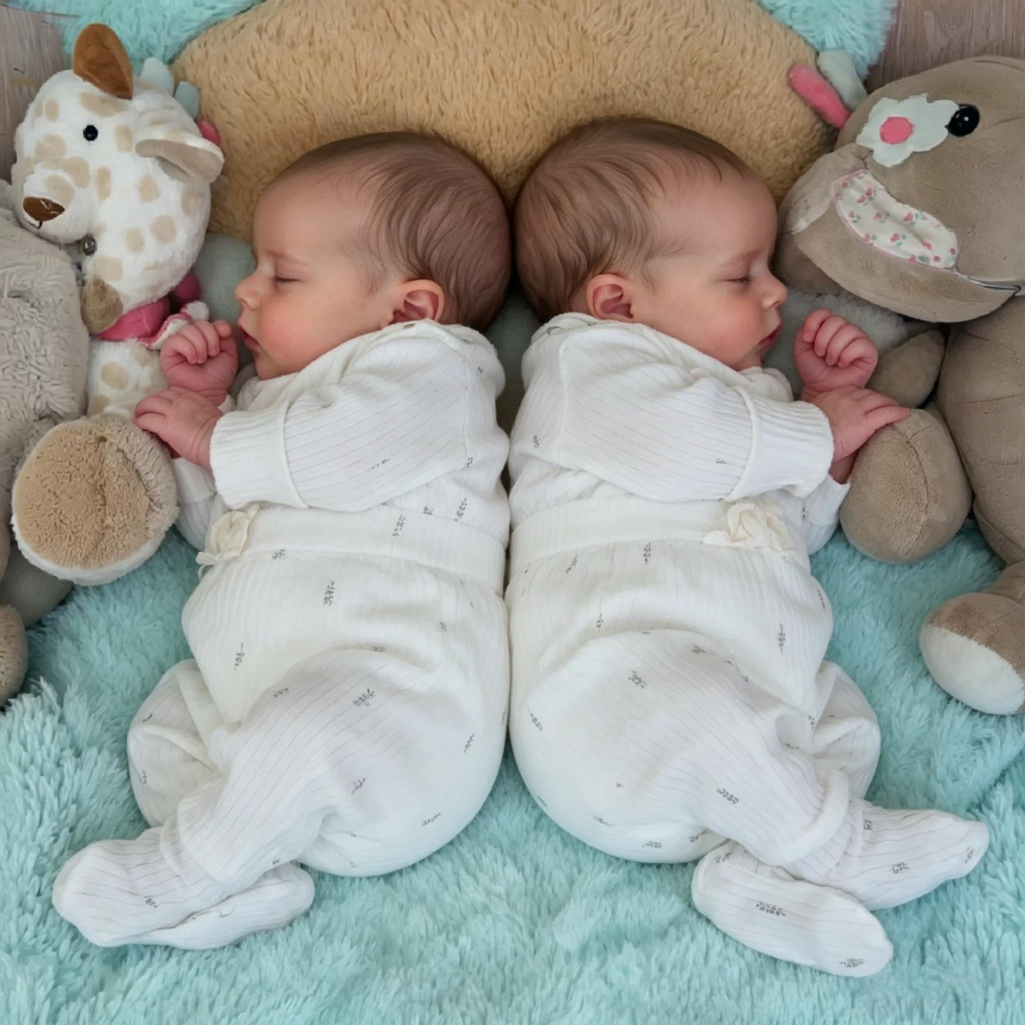 RXDOLL Reborn Baby Dolls Twins Silicone Full Body Vinyl Girls 45,7 cm Lifelike Full Silicone Baby Dolls che sembrano Real Life Baby Doll Twins Girls Addormentato Bambole appena nate