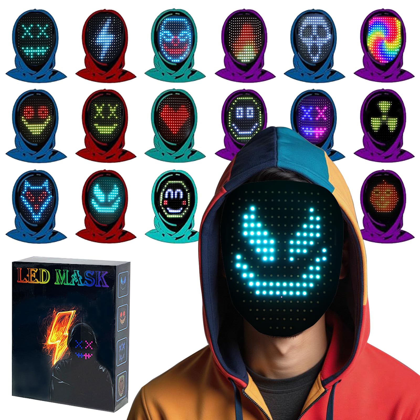 Amazon.com: Zonasyrn LED Mask with Gesture Sensing-LED Light-up
