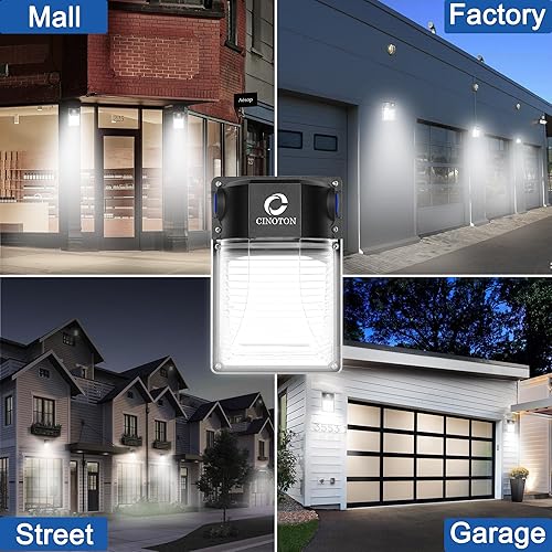 Miniatura 8 de CINOTON Paquete de luz LED de pared de 30 W con sensor de anochecer a amanecer, 3600 lúmenes, 5000 K luz diurna equivalente a 120 vac200-300 W