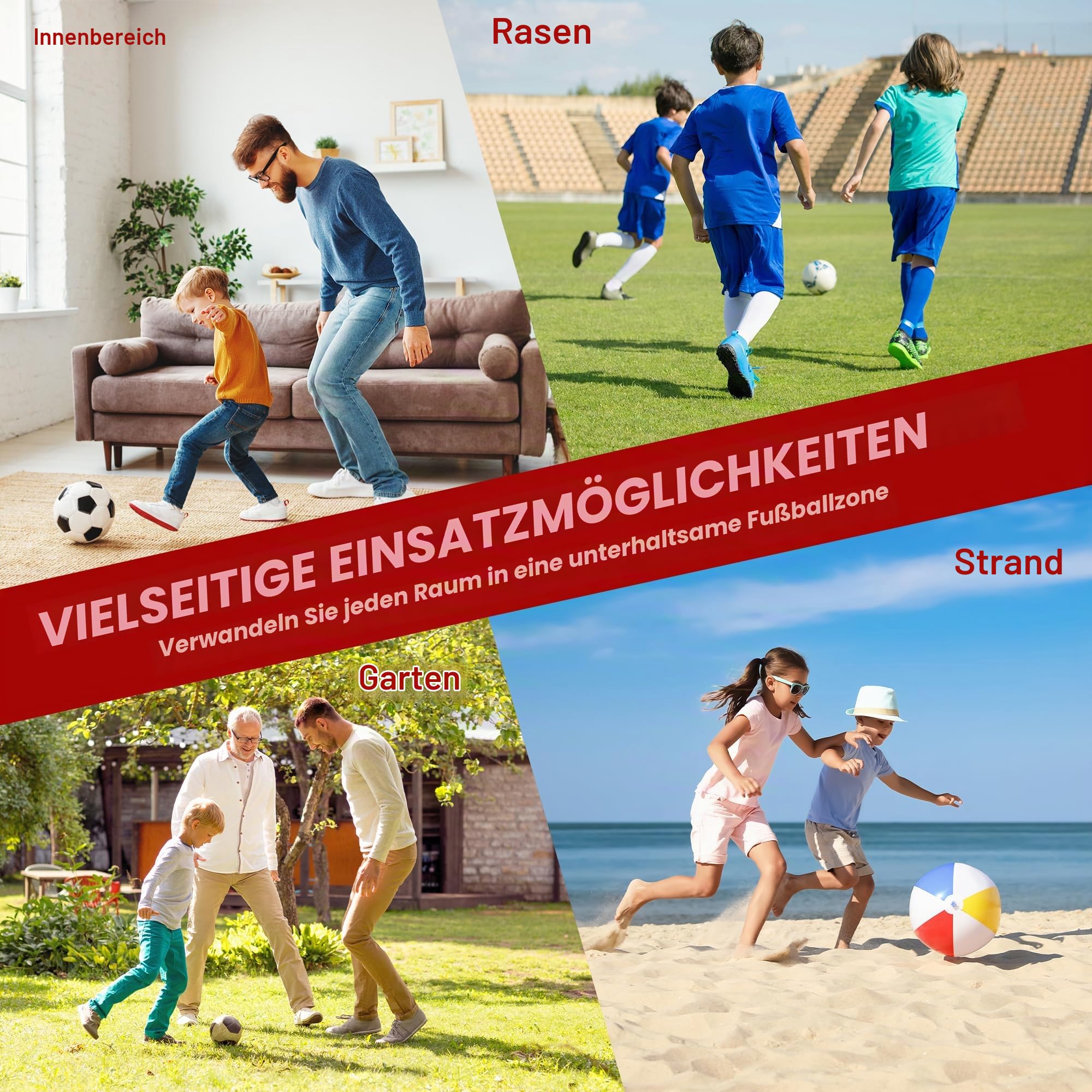 Fussballtore für Garten Kinder Pop Up Fussballtor mit 6 Hindernissen, Zielen und Tragetasche, Tor Kinder Fußball Tore