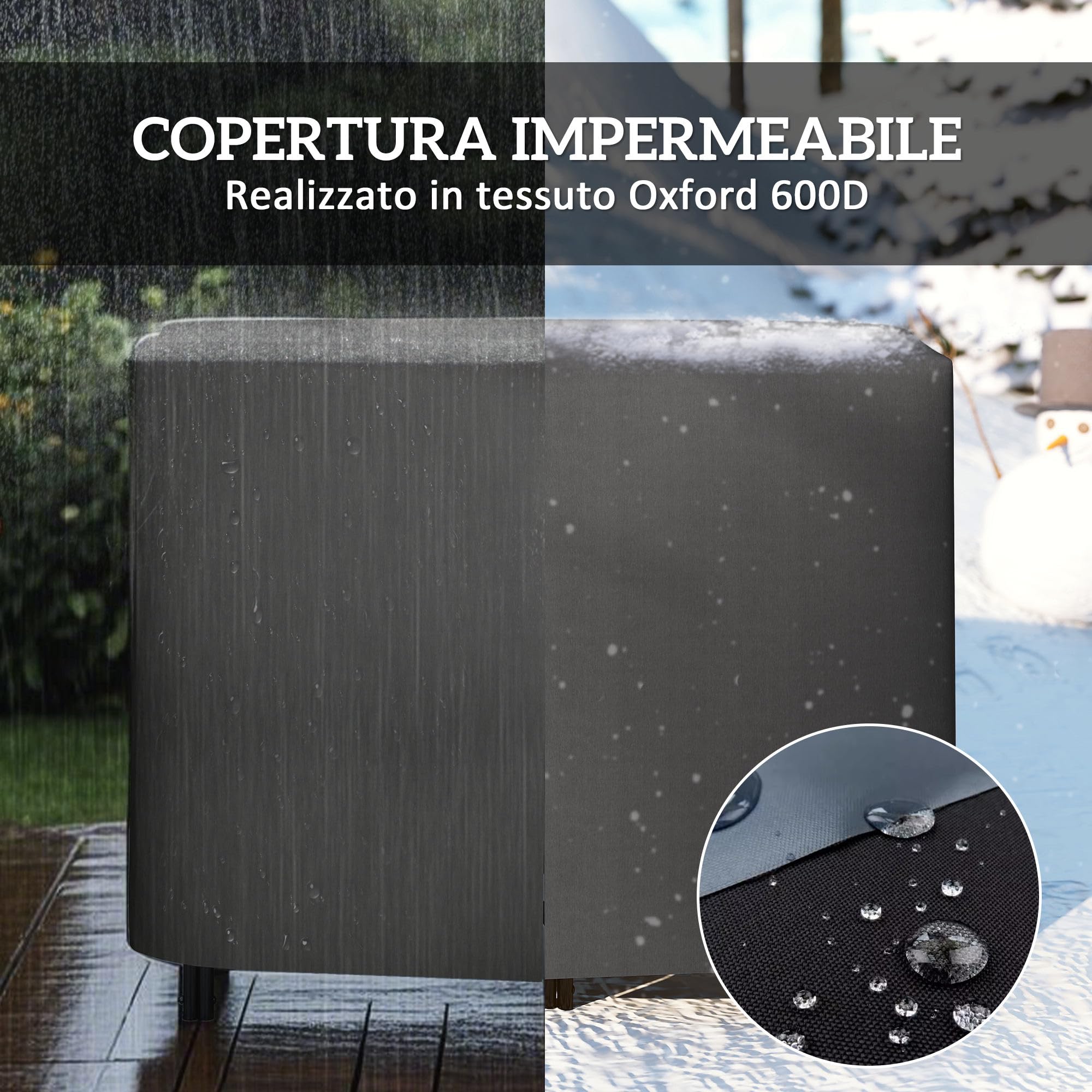 Outsunny Portalegna da Esterno in Metallo Impermeabile Regolabile Legnaia da Interno Borsa di Tela 120x36x99 cm Nero