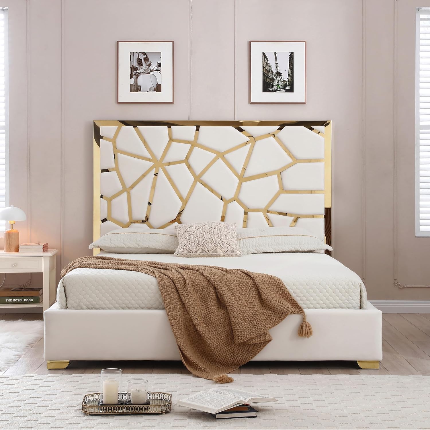 Woodpeckers Furniture And Mattress Serenity Velvet Bed with