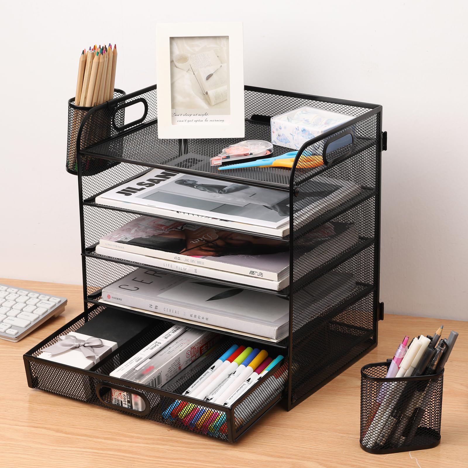 Acheter 1 Plateau à Courrier à 6 Niveaux – Organiseur De Fichiers De Bureau En Maille Avec