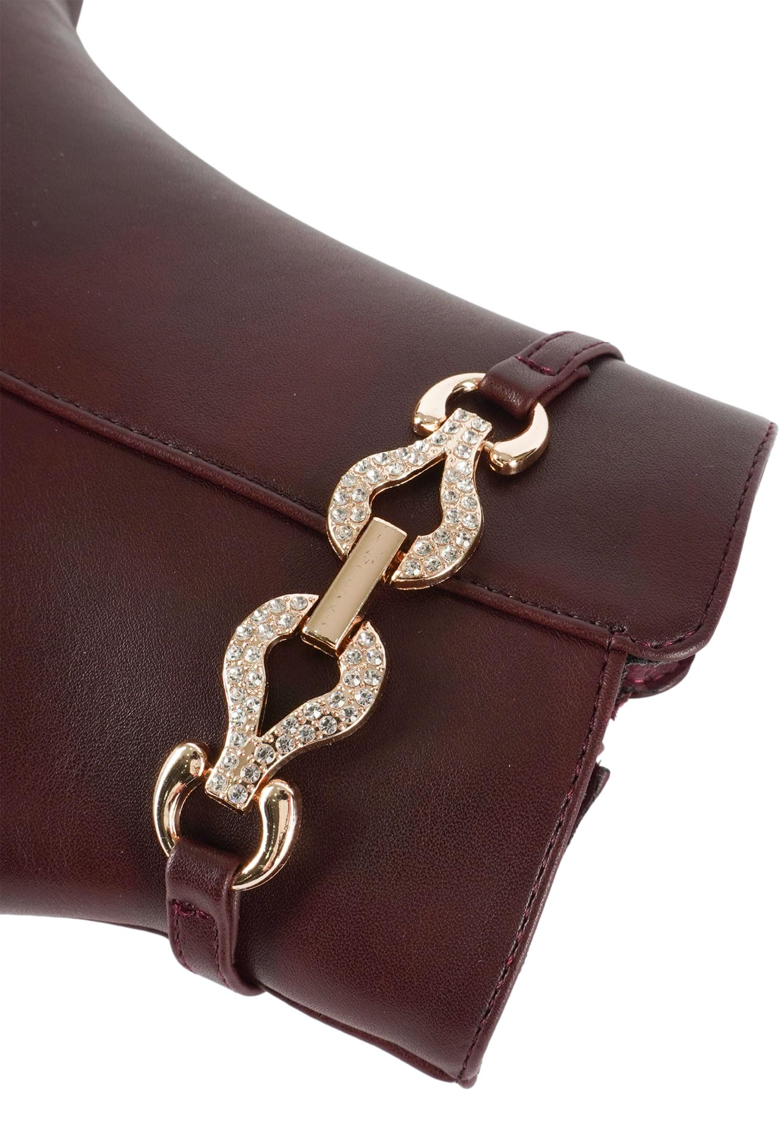 Ciabalù Stivaletti Donna con Tacco Alto Scarpa Elegante con Cinturino Gioiello e Strass, Platform 2.5cm, Tacco 9cm, Gambale 12,5cm, Zip Laterale