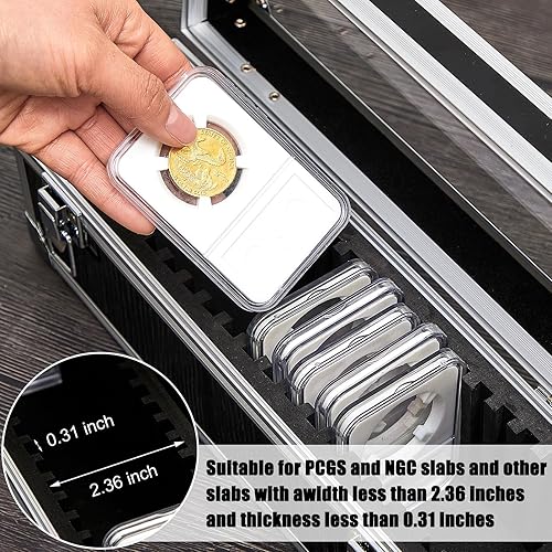 Miniatura 4 de Funrous Caja de Almacenamiento de Monedas de Aluminio 1005020 Slabs para Portadores de Slabs Suministros para Colección y Almacenamiento Caja de