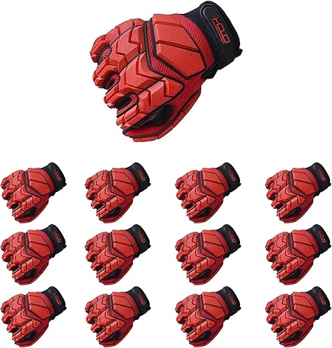 Vista 25 de Guantes de trabajo antivibración para hombre, guantes mecánicos reductores de impacto TPR SBR dedos y palma acolchados guantes de trabajo de Negro