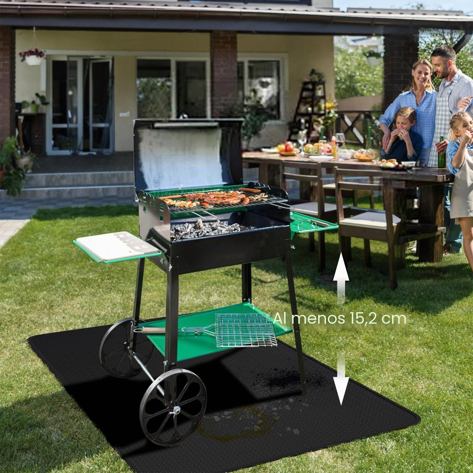 Base ignífuga | Tapete protector plegable de 100 * 150 cm | Tapete protector para el suelo | Tapetes para parrilla | Tapete para el suelo | para parrillas de barbacoa, estufas, suelos, césped